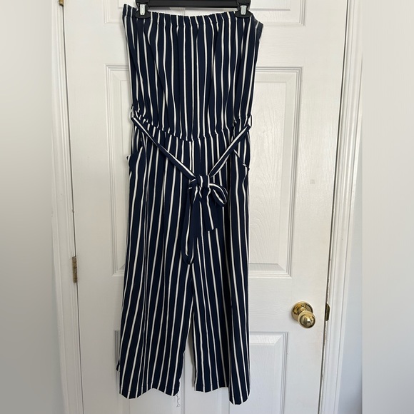 Striped Tube Top Romper - Picture 1 of 3